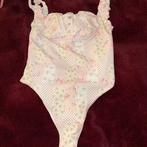 Frankie's Bikinis Pink Floral Swimwear